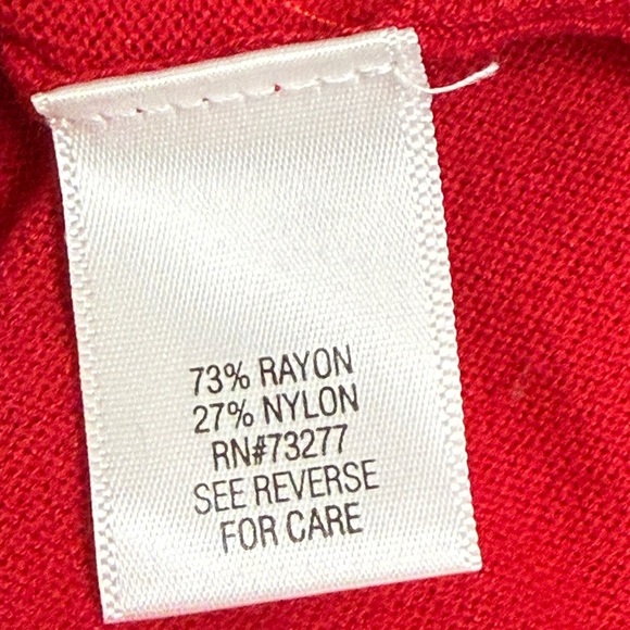 Apt. 9 Women's Vibrant Red V-Neck Sweatshirt - Picture 8 of 9